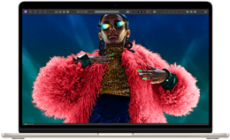 Pantalla de una MacBook Air con una imagen colorida para resaltar el rango de color y la resolución de la pantalla Liquid Retina