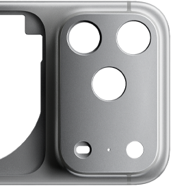 iPhone 17 Pro, parte posterior, estructura unibody de aluminio forjado