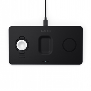 Cargador Satechi ST-X3TWCPM Inalámbrico iPhone/Airpods/Watch Negro