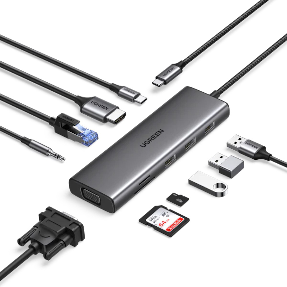 Conectividad 10 en 1: HDMI, VGA, USB-C PD de 100 W, Gigabit Ethernet, 3 USB-A 3.0
Opciones de visualización: 4K HDMI, pantallas duales a 1080P@60Hz
Entrega de energía: carga de paso USB C de 100 W
Ethernet de alta velocidad: Gigabit Ethernet de 1000 Mbps
Transferencia de datos: hasta 5 Gbps a través de 3 puertos USB-A 3.0