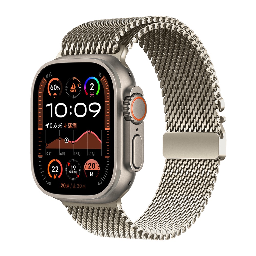 correa logiix milanese 42/44/45/49mm s1-9/se/ultra - titanium         