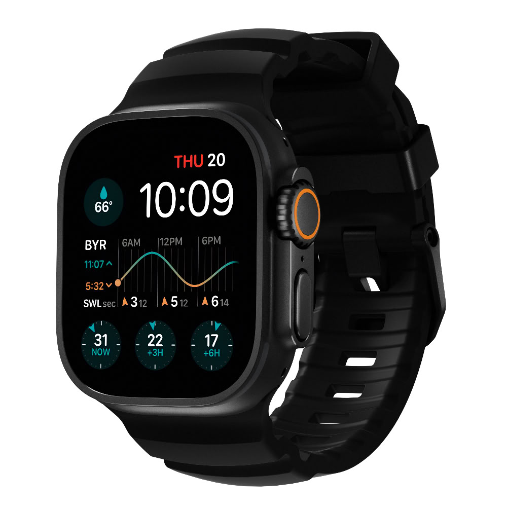 correa nomad rocky point apple watch 49-46-45mm hebilla negra carbon  