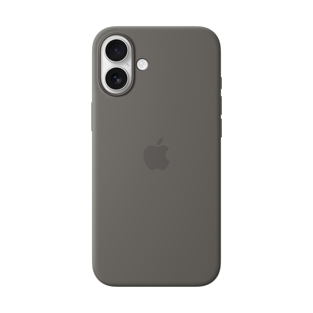 funda apple iphone 16 plus magsafe silicon gris piedra                