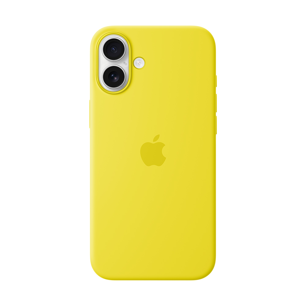 funda apple iphone 16 plus magsafe silicon amarillo carambola         