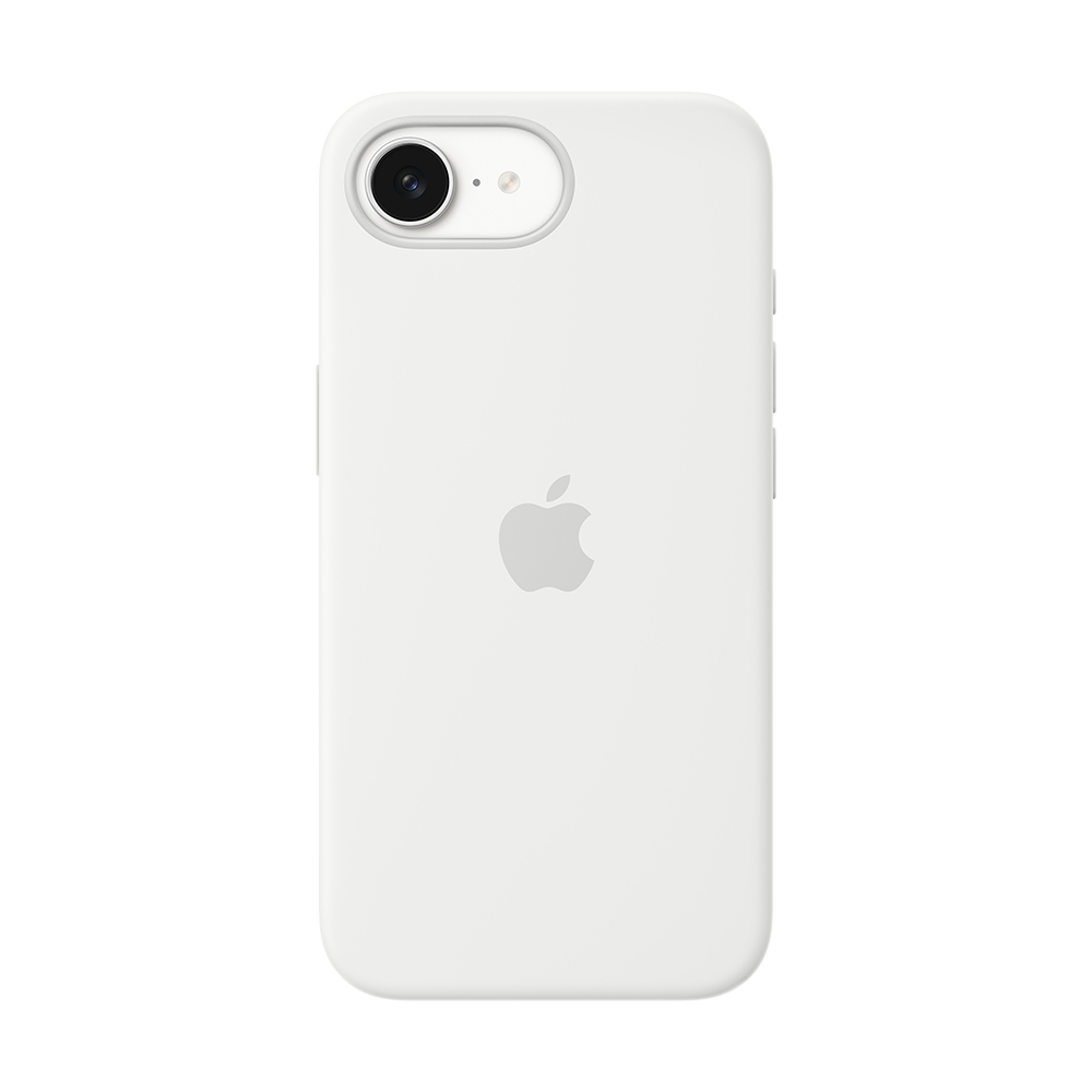 funda apple iphone 16e silicon blanco                                 