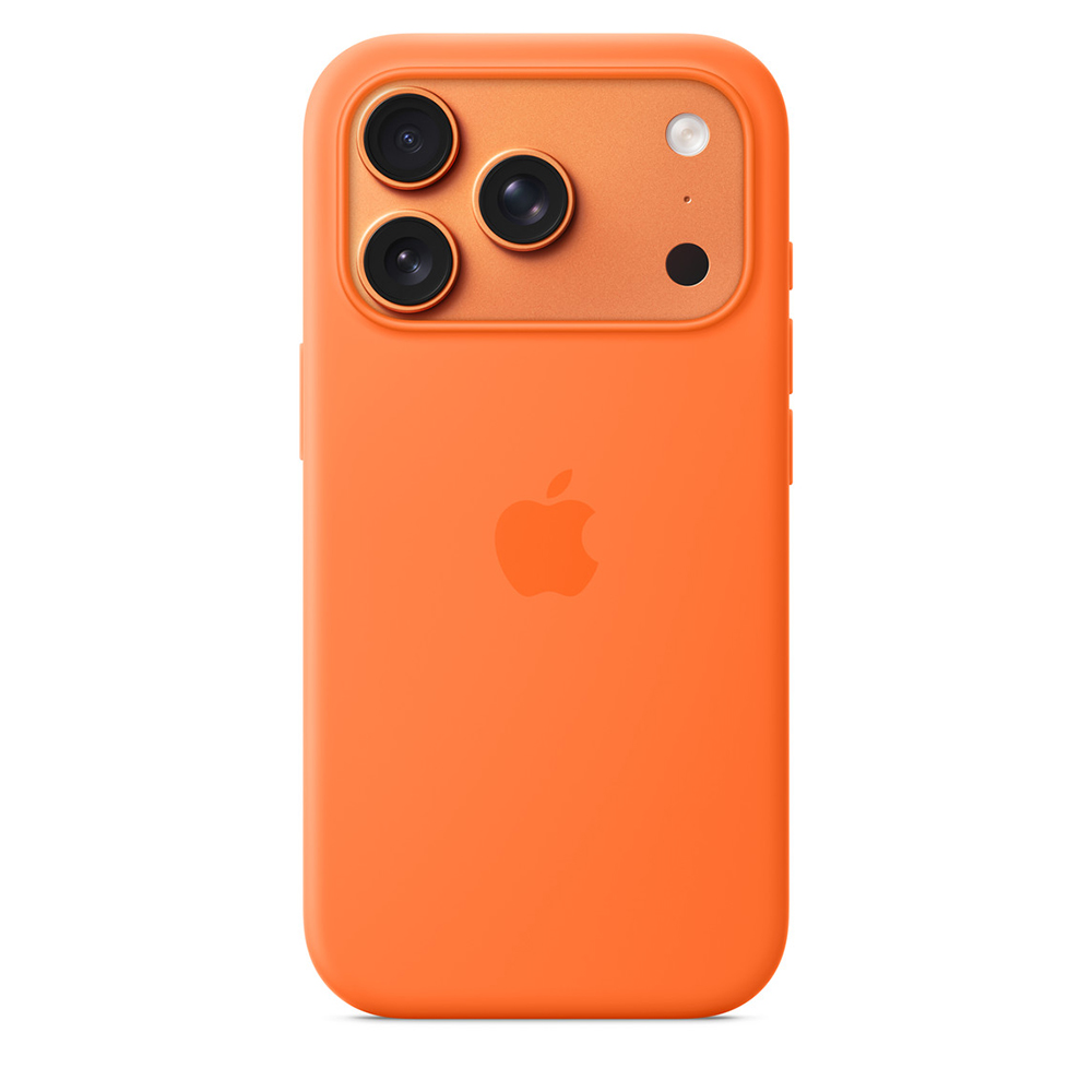 funda apple iphone 17 pro silicon magsafe naranja                     