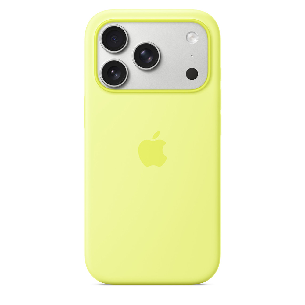 funda apple iphone 17 pro silicon magsafe amarillo neón               