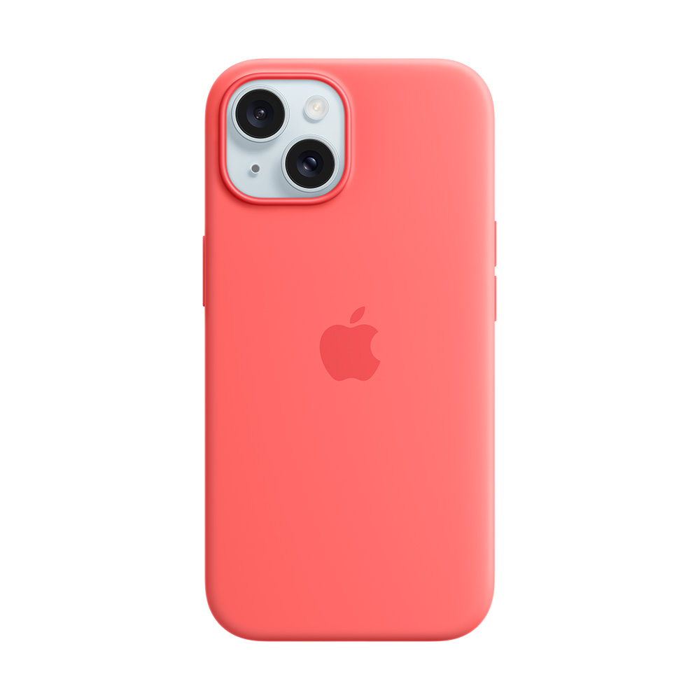 funda apple iphone 15 plus magsafe silicon guayaba                    