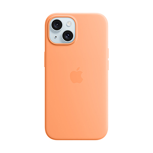 Funda Apple iPhone 15 Plus MagSafe Silicon Naranjada                  
