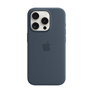 Funda Apple iPhone 15 Pro MagSafe Silicon Azul Tormenta               