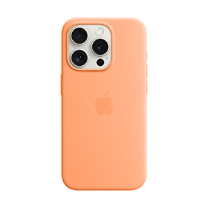 Funda Apple iPhone 15 Pro MagSafe Silicon Naranjada                   