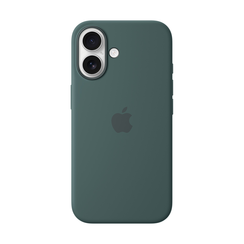 funda apple iphone 16 magsafe silicon verde lago                      