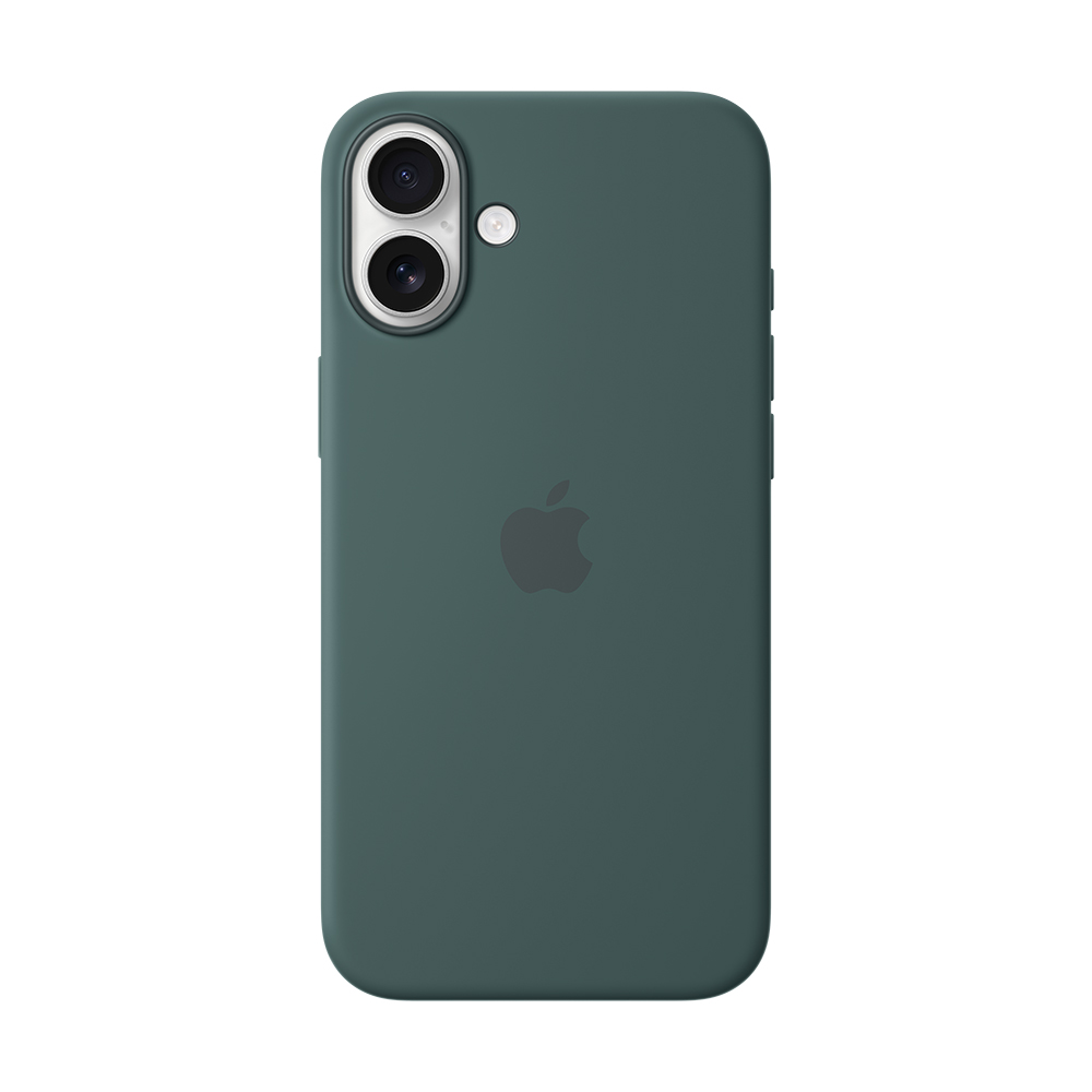 funda apple iphone 16 plus magsafe silicon verde lago                 