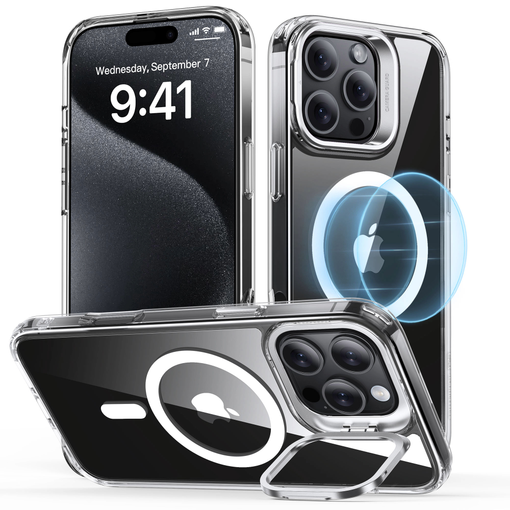 funda esr classic hybrid stand iphone 16 pro max magsafe transparente 