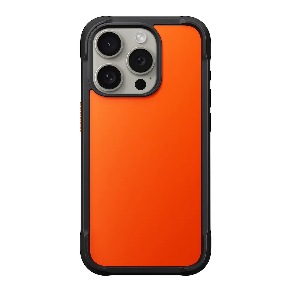 funda nomad rugged iphone 15 pro naranja                              