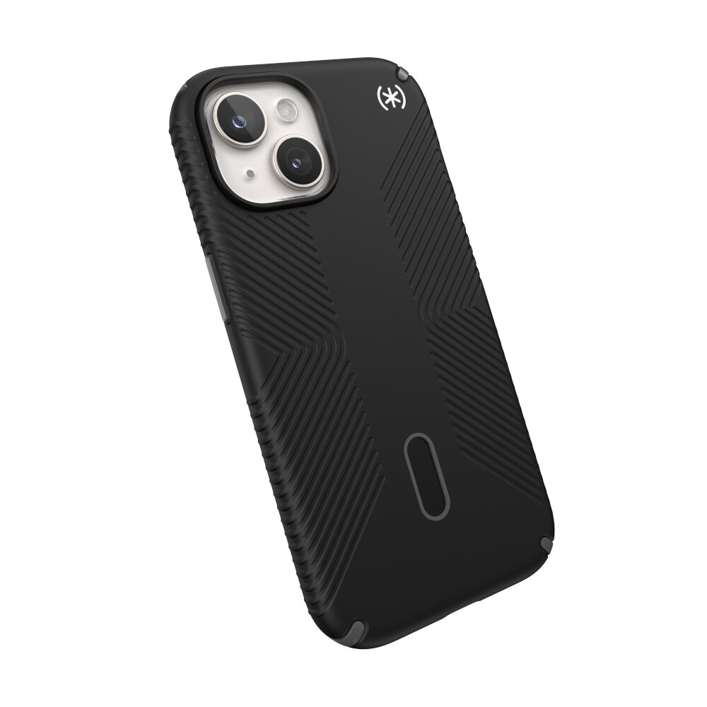 funda speck presidio2 grip iphone 15 magsafe clicklock negro          