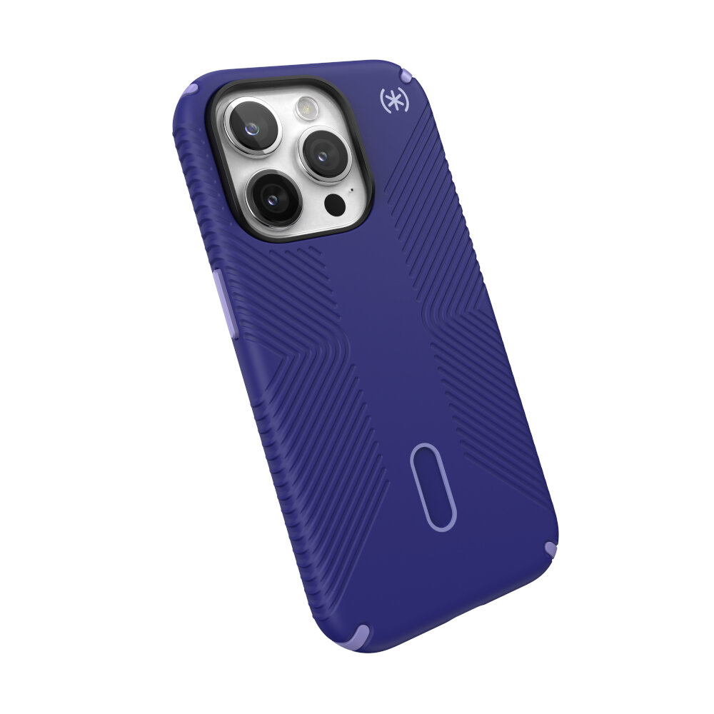 funda speck presidio2 grip iphone 15 pro magsafe clicklock azul claro 