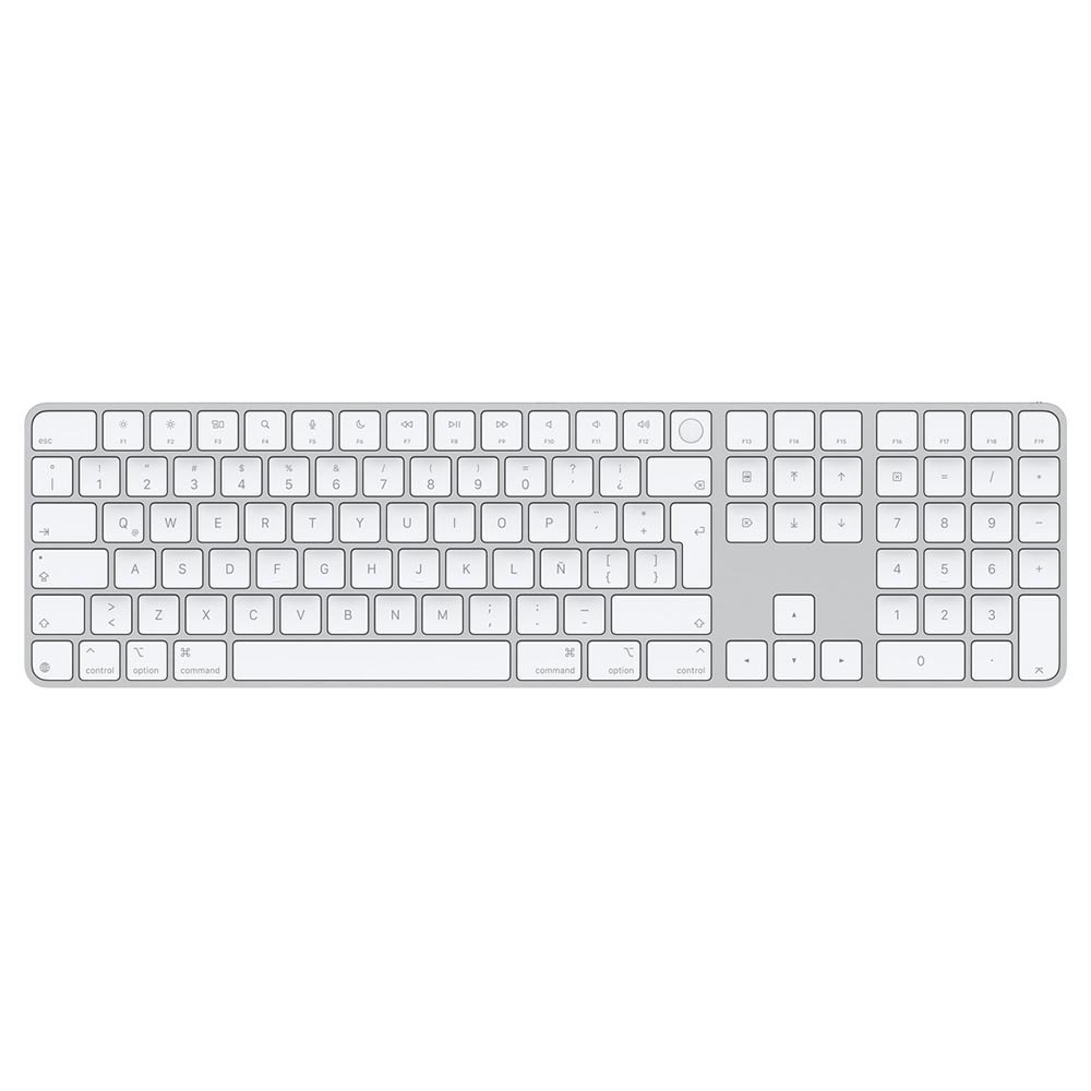magic keyboard apple touch id con teclado num mac chip esp lat blanco 