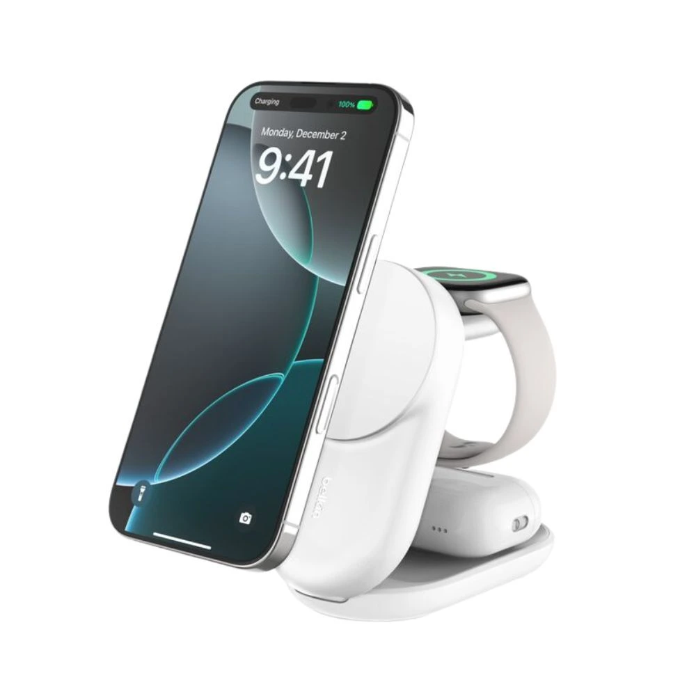 Comprar base de carga belkin wiz037ttwh magnetica 3 en 1 blanco | MacStore Online