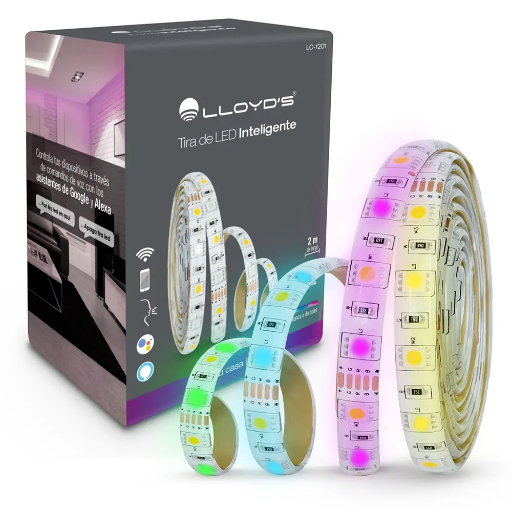 Comprar tira led inteligente lloyds wifi multicolor luz blanca calida | MacStore Online