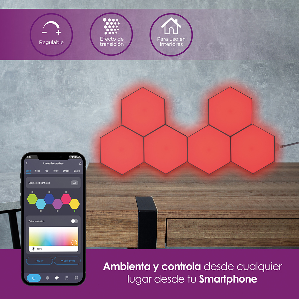 Comprar luces led hexagonales lloyds wifi blanco MacStore Online