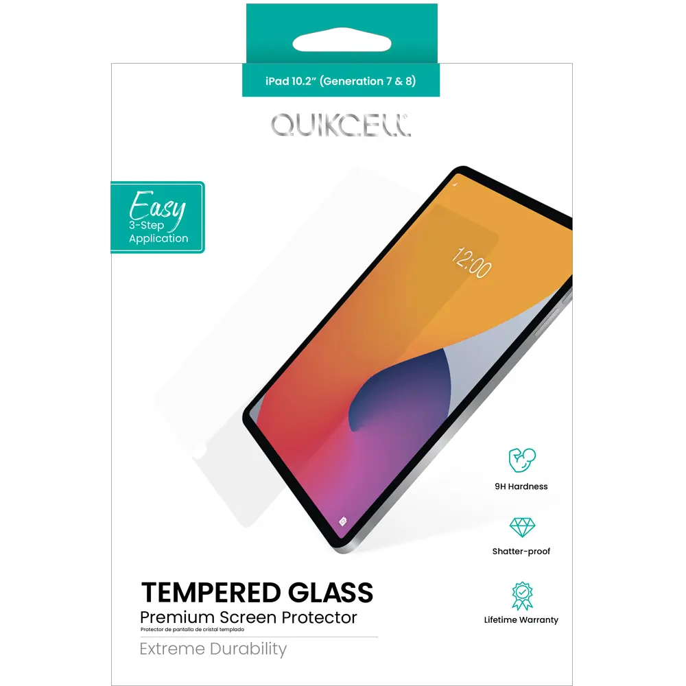 Comprar mica quikcell tempered glass ipad 7 8 9 10 2pulgadas transparente | MacStore Online