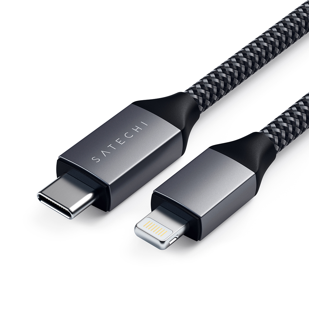 cable satechi st-tcl18m lightning a usb-c 1.8 m gris                  