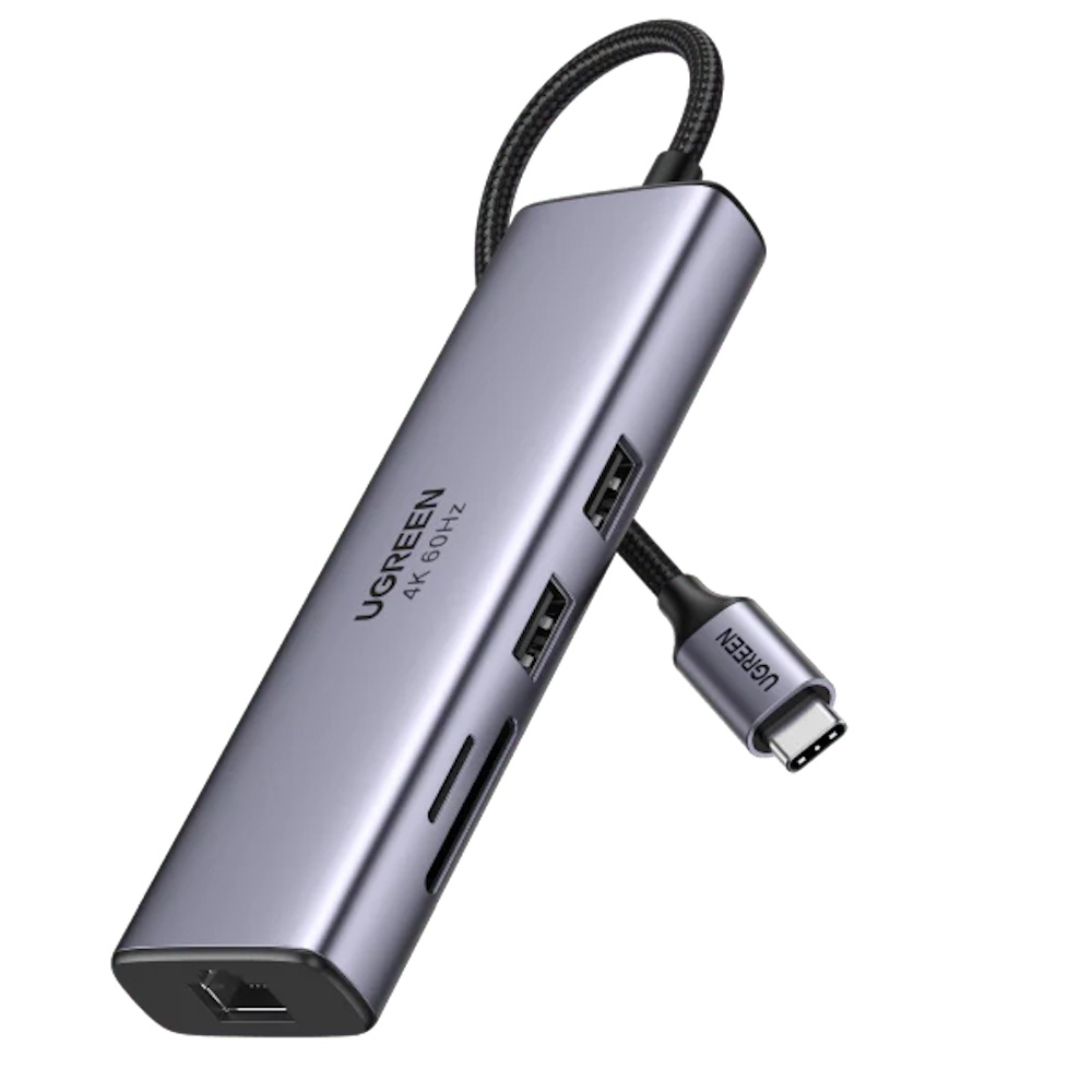Adaptador multipuerto 7 en 1, HDMI 4K@60Hz a USB C, PD de 100 W, lector de tarjetas SD/TF, 2 puertos USB 3.0, estación de acoplamiento para MacBook compatible con Mac M1, M2, iPad, Steam Deck
