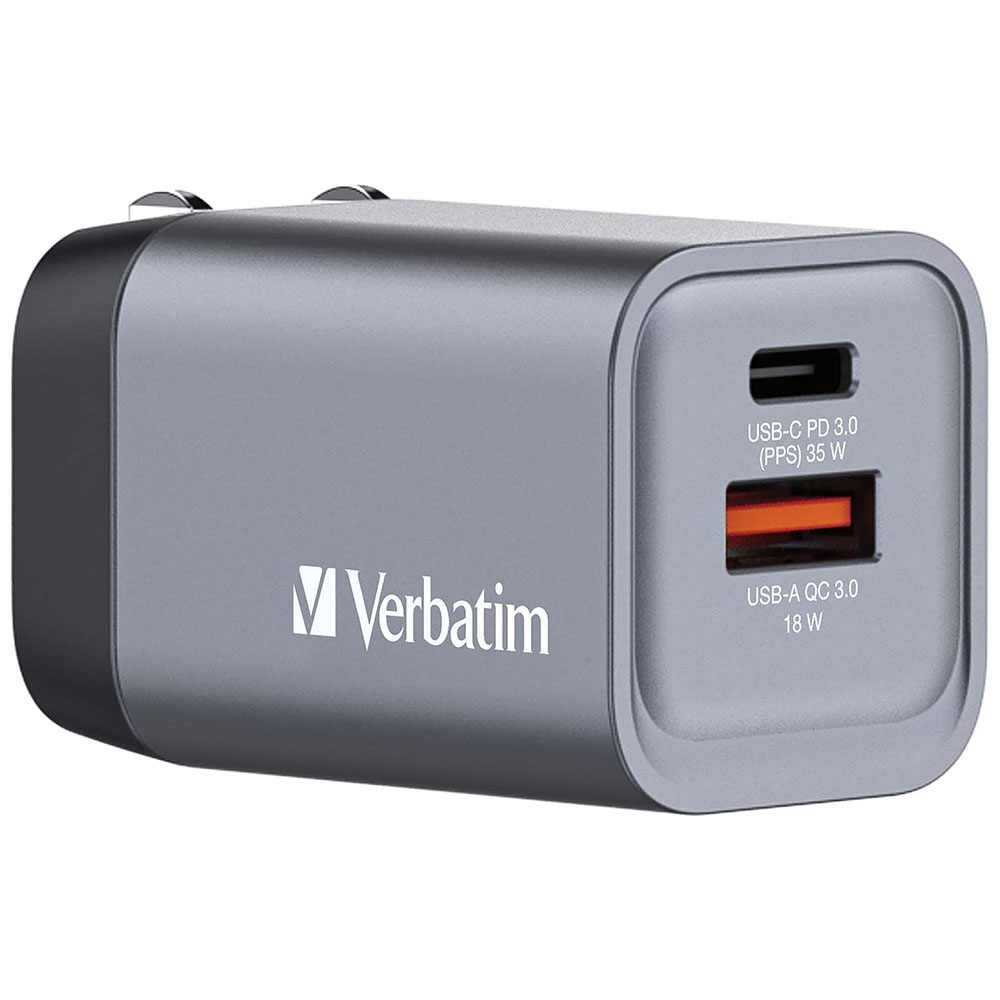 cargador verbatim vb32200 35w 1 puerto usb-c 1 puerto usb-a           