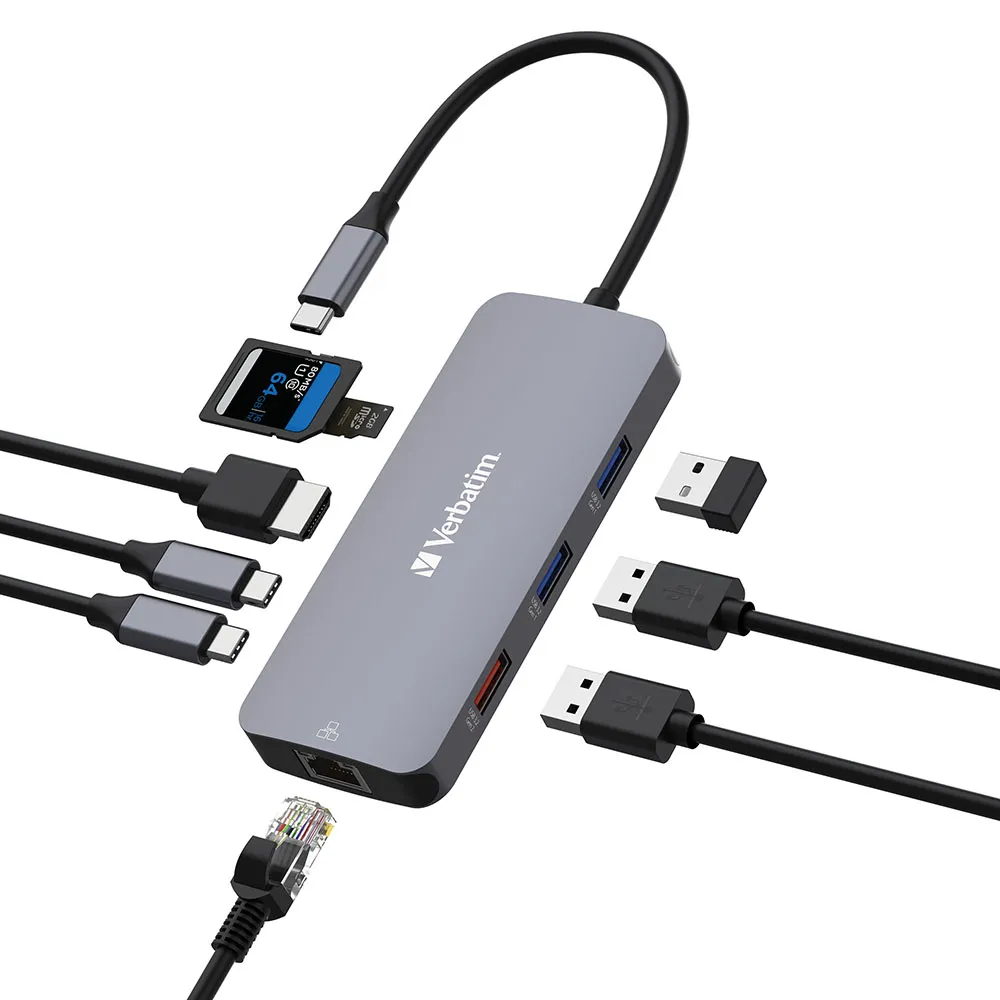 Comprar adaptador verbatim vb32152 multipuerto usb c pro 9 puertos | MacStore Online