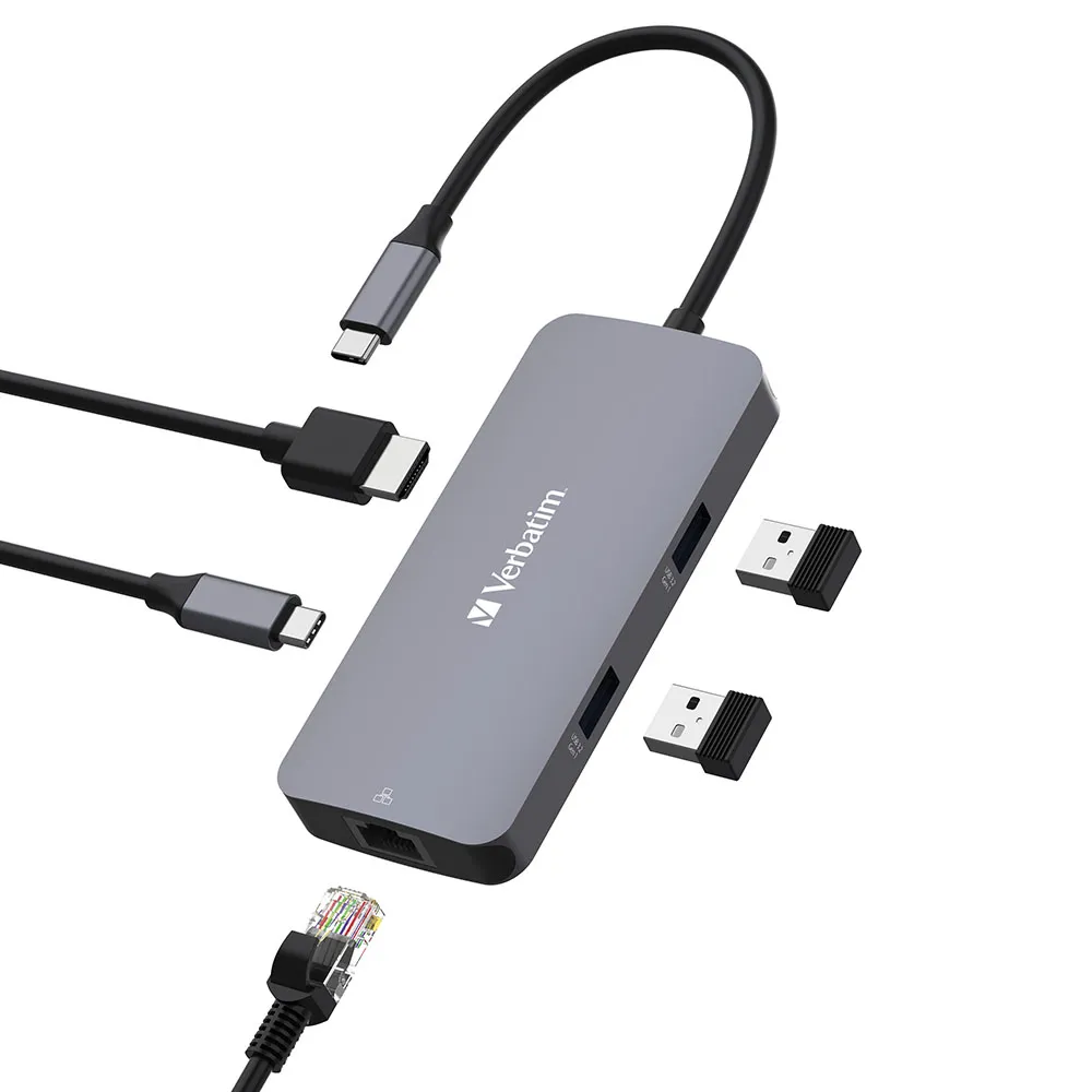 Comprar adaptador verbatim vb32151 multipuerto usb c 8 en 1 gris | MacStore Online