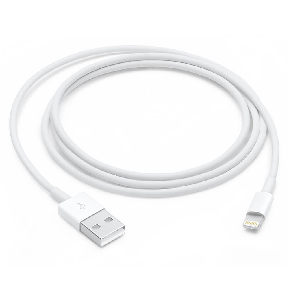 Este cable USB 2.0 conecta tu iPhone, iPad o iPod con conector Lightning al puerto USB de tu computadora para sincronizarlos y cargarlos. También puedes conectar tu dispositivo al adaptador de corriente USB de Apple para cargarlo desde una toma de corriente.
