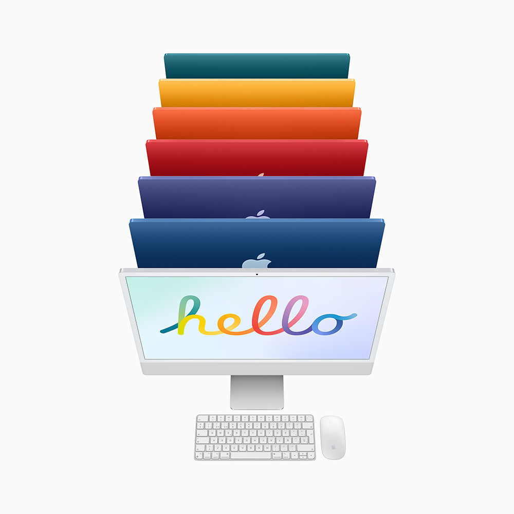"Dile hola a la nueva iMac.
Creada con lo mejor de Apple, los superpoderes del chip M1 y un diseño que brilla en todos lados. En resumen, es justo lo que necesitabas."
