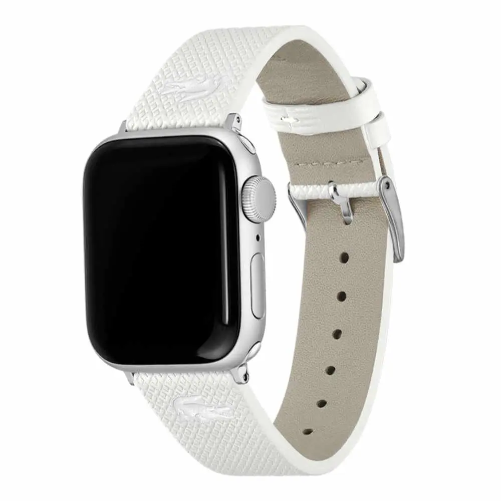 Comprar correa lacoste 2050025 apple watch 42 41 40 mm piel blanco | MacStore Online