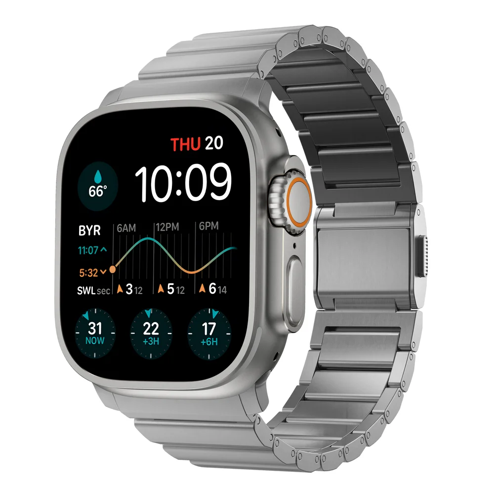 Comprar correa nomad titanium apple watch 49 46 45 mm natural hardware | MacStore Online