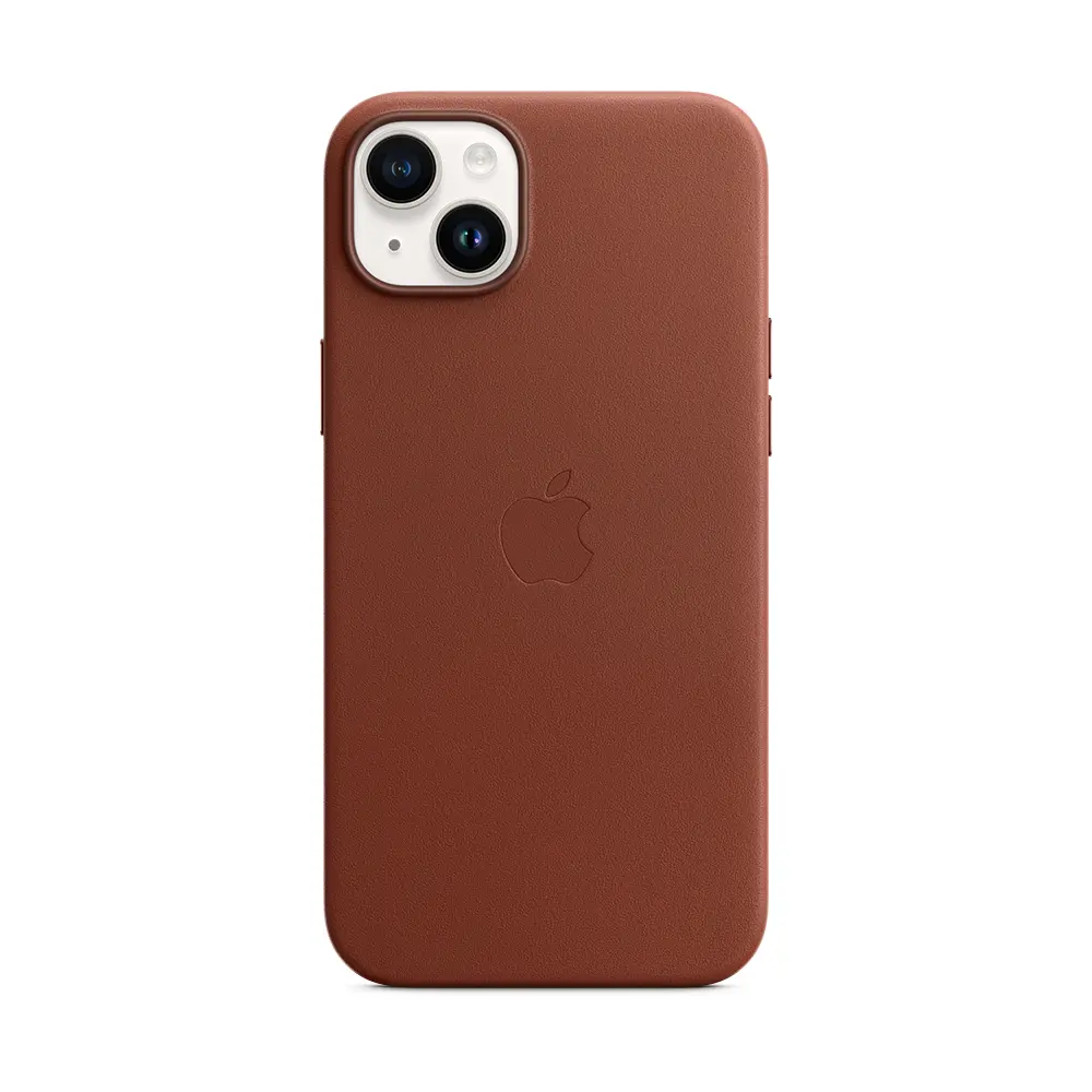 Comprar funda apple iphone 14 plus magsafe piel ocre oscuro | MacStore Online