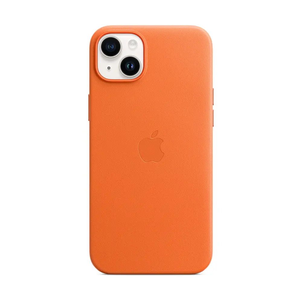Comprar funda apple iphone 14 plus magsafe piel naranja | MacStore Online