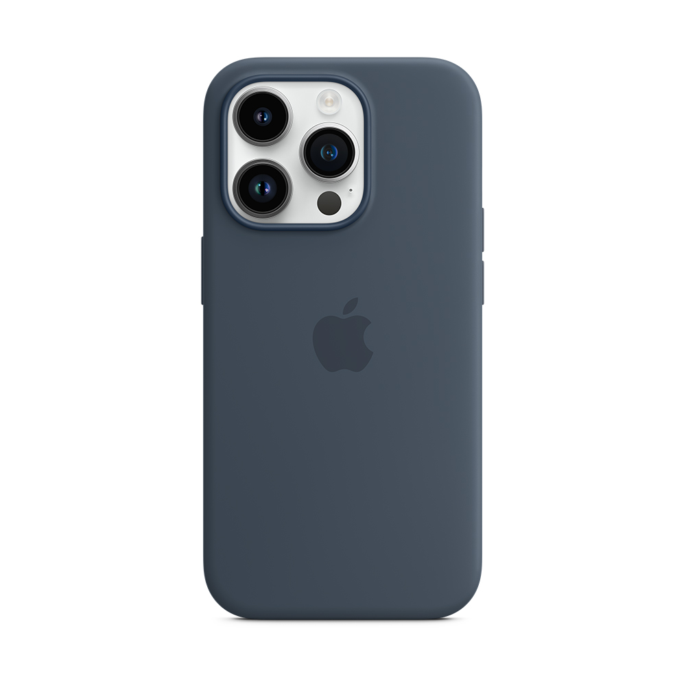 Oferta MacStore funda apple iphone 14 pro magsafe silicon azul tormenta