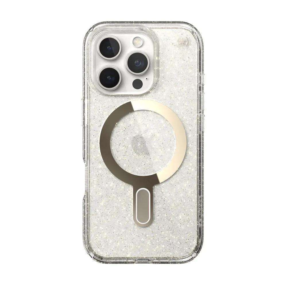 Comprar funda speck presidio lux cl iphone 16 pro magsafe oro glitter | MacStore Online