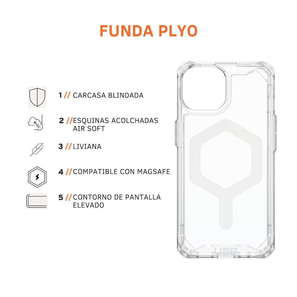 Funda UAG Plyo iPhone 15 Pro Max MagSafe Blanco MacStore Online