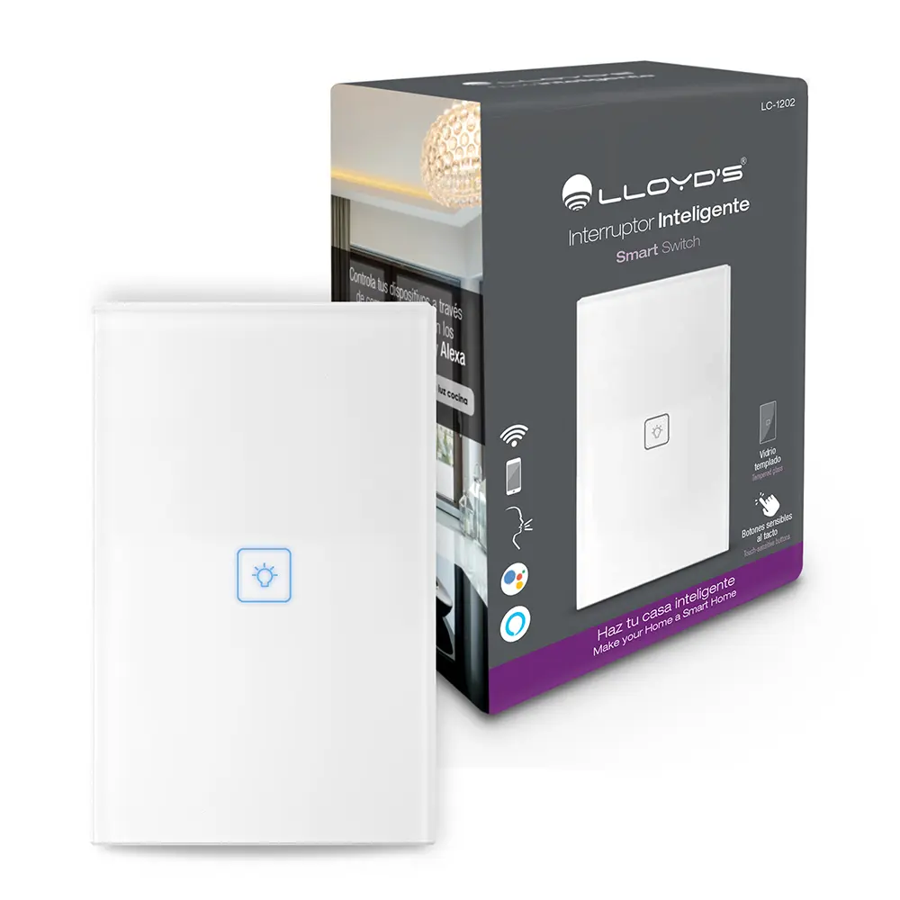 interruptor inteligente wifi lloyds pared panel tactil no dimeable | MacStore Online