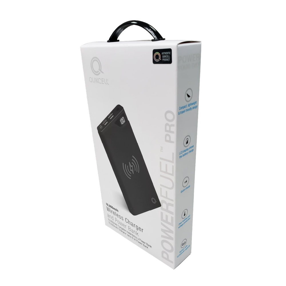 La batería portátil Quikcell ofrece una capacidad de carga de 10,000 mAh de alta duración a través de dos tomas USB. cargue su Smartphone y tablet de forma simultánea y rápida. Compatible con todas las marcas de telefonia celular , incluye cable USB