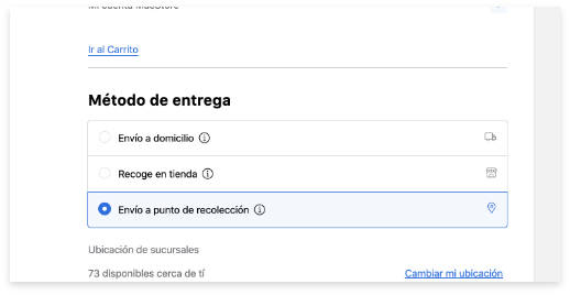 Entrega en tienda