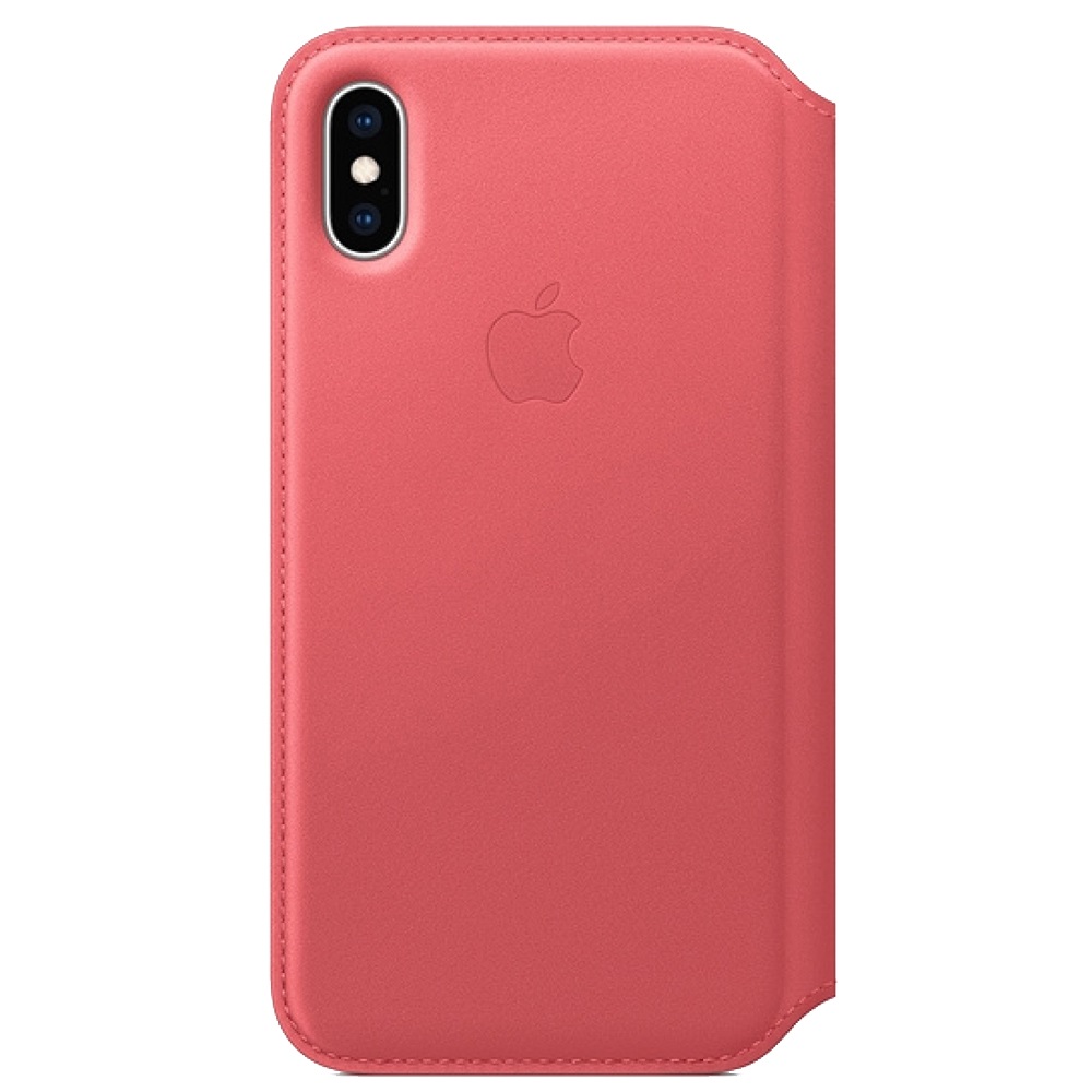 Oferta MacStore funda apple iphone x-xs piel folio rosa peonia