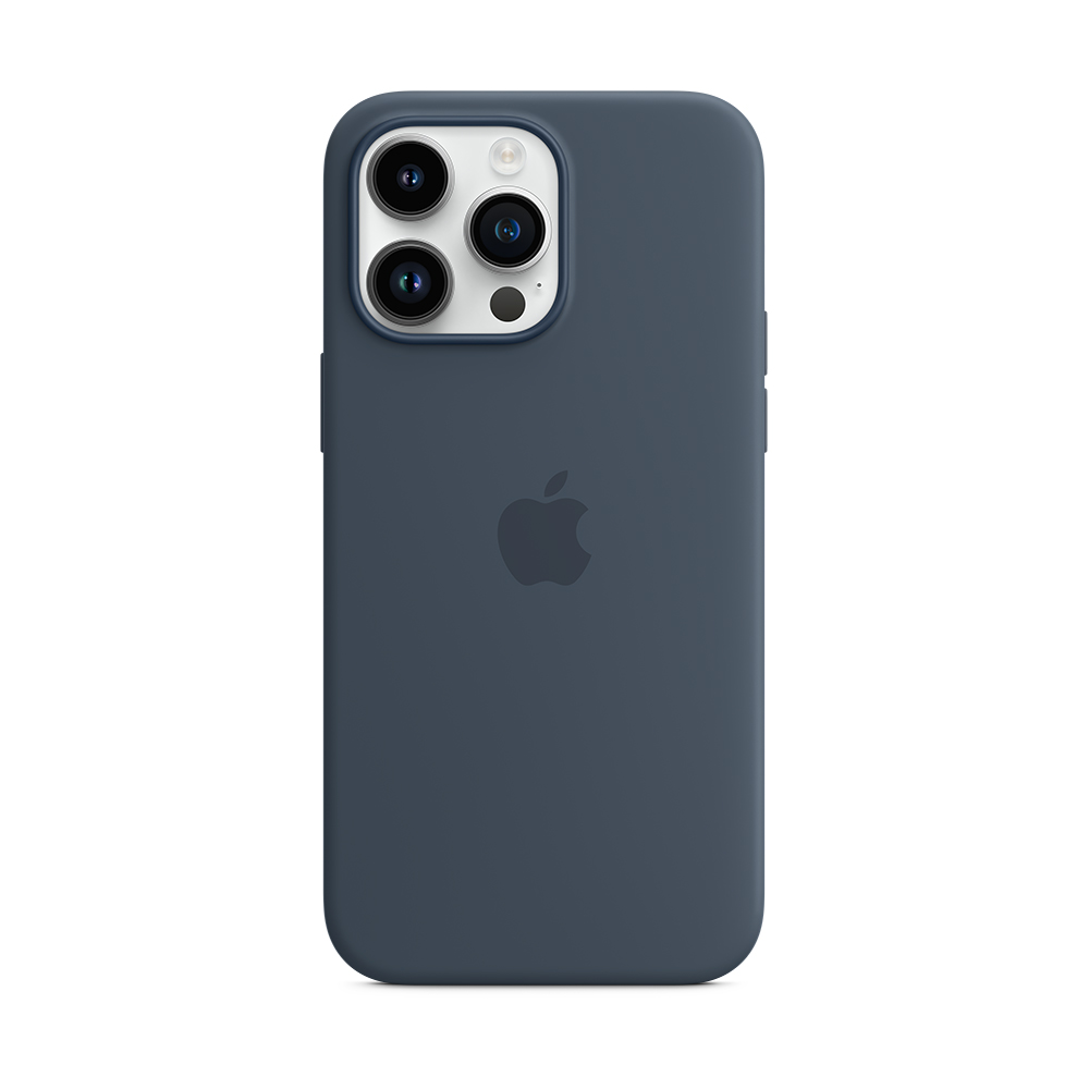 Oferta MacStore funda apple iphone 14 pro max magsafe silicon azul tormenta